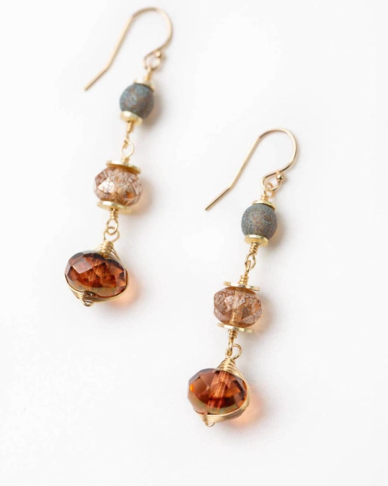 Front of a size O/S Women'S Czech Glass Dangle Earrings in Multi in Multi by Anne Vaughan. | dia_product_style_image_id:330924